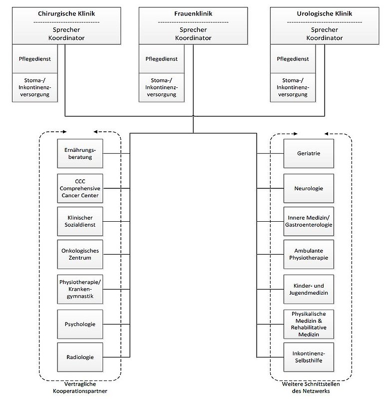 Das Bild zeigt ein Organigramm des Kontinenz- und Beckenbodenzentrum